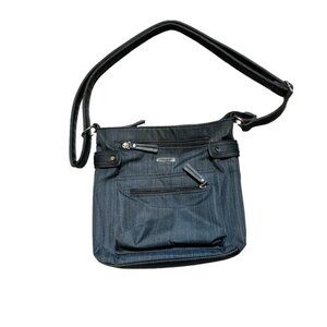 Roots Grey Cargo Shoulder Bag Large Pockets